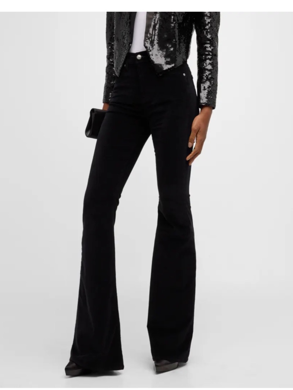 Veronica Beard Black velvet Flare Pants 29